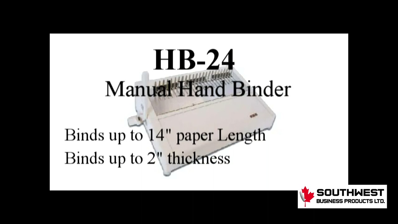 HB-24 Plastic Binding Hand Binder