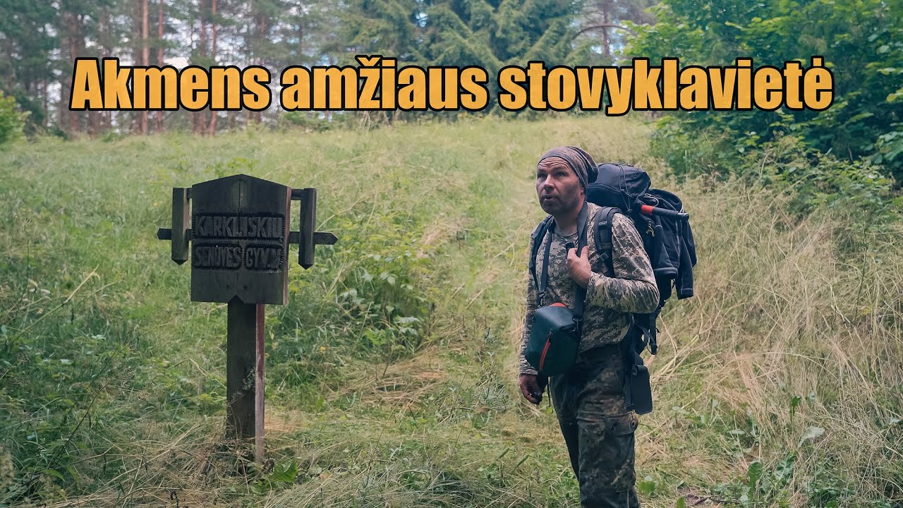 Akmens amžiaus stovyklavimas. Archeologų radiniai.