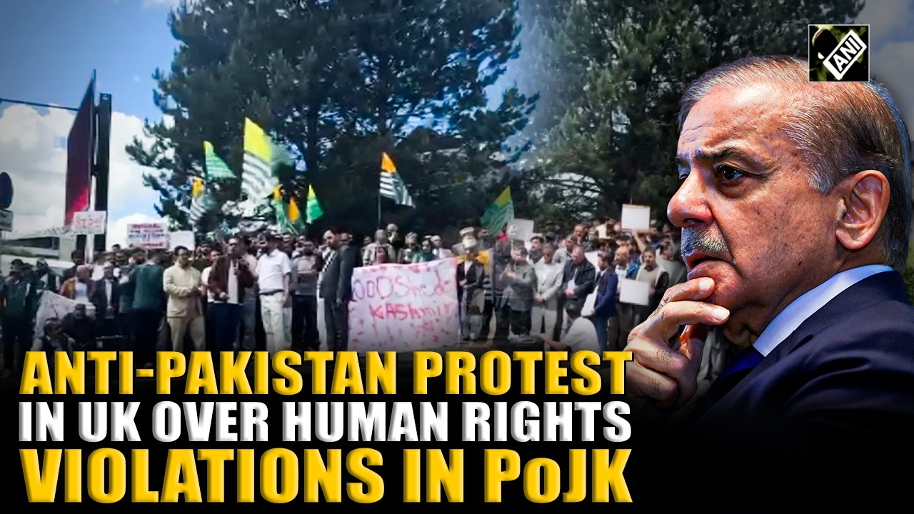 Protest przeciwko Pakistanowi przed konsulatem Pakistanu w Bradford w Wielkiej Brytanii w związku...