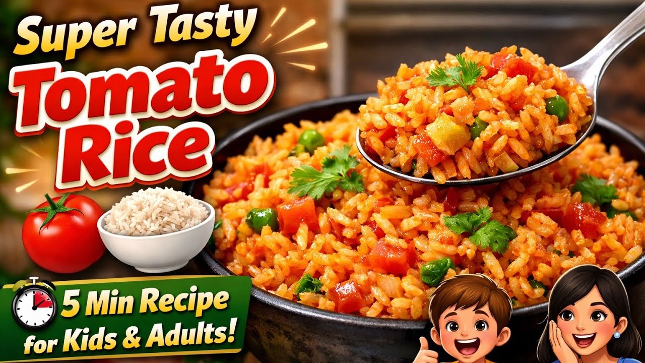 Quick & Super Tasty Tomato Rice 🍅 | 5-Min Easy Recipe for Everyone.