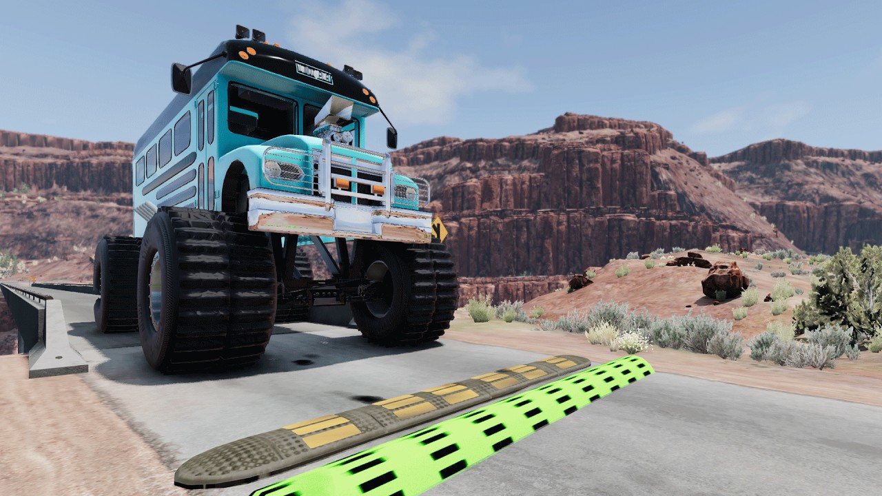 Trucks Cars Vs Massive Speed Bumps – Cars Vs Upside Down Speed Bump - BeamNG Drive