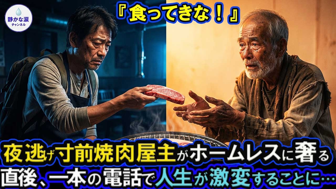 「食ってけ」借金5000万で夜逃げ寸前の焼肉屋店主が、ホームレスにA5和牛を奢った結果