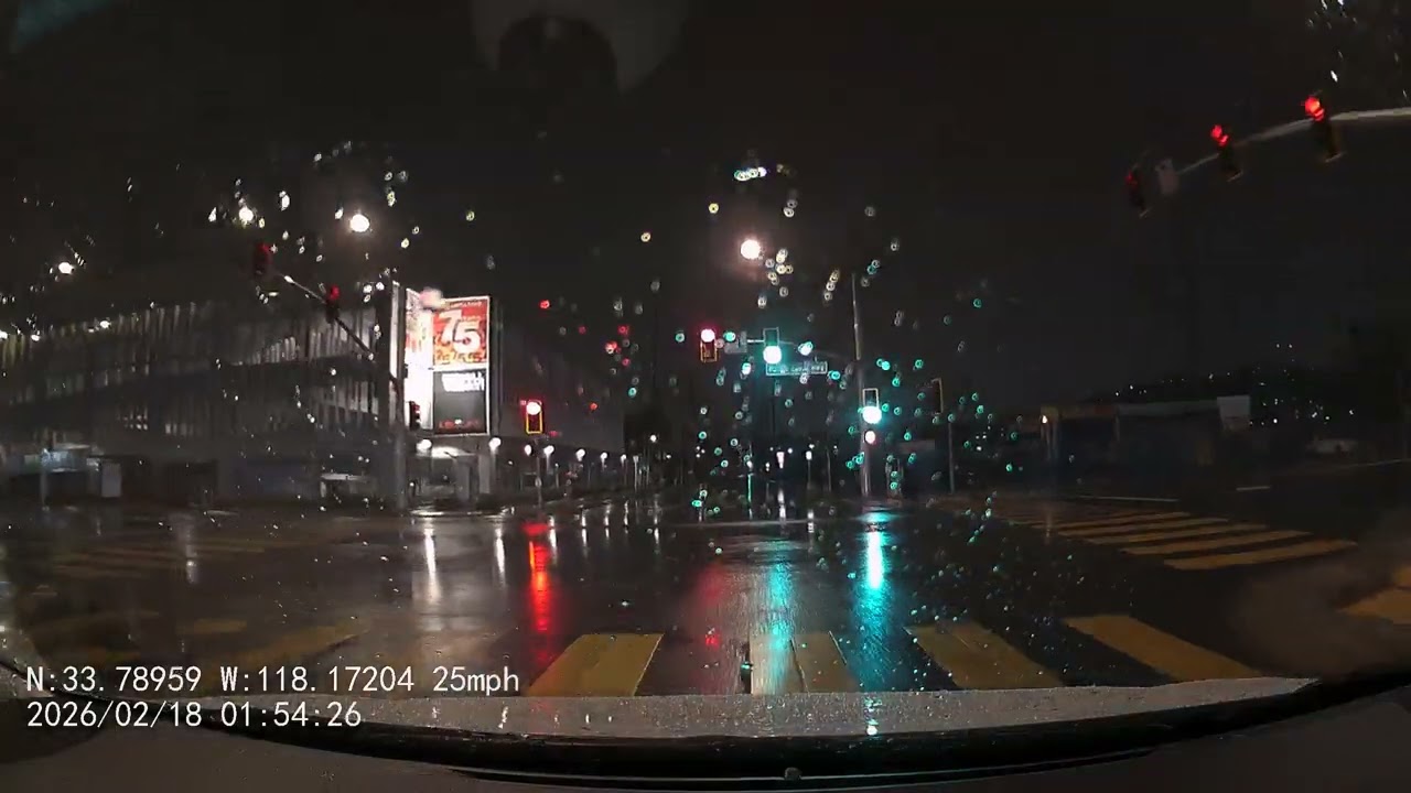 #Daily #Drive #Dashcam #South California, #USA#Los Angeles #Rainy and #Stormy #Night
