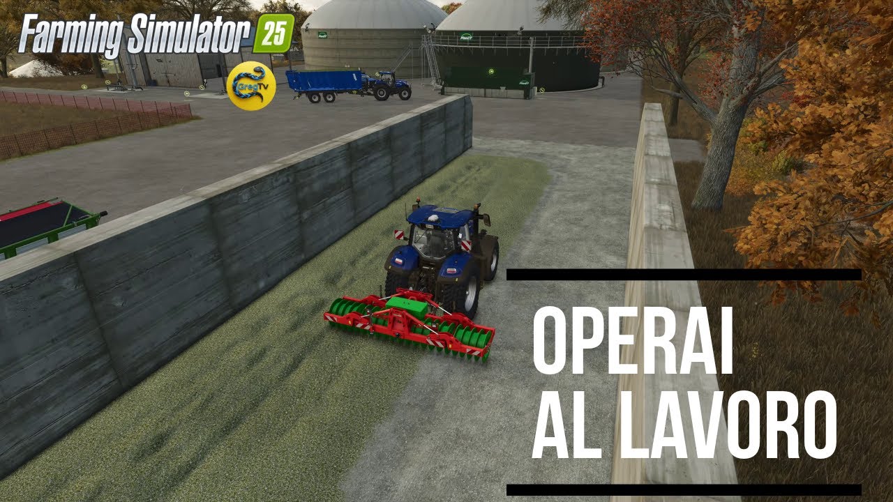 Riempiamo il silos interrato di erba e lo compattiamo #farmingsimulator25