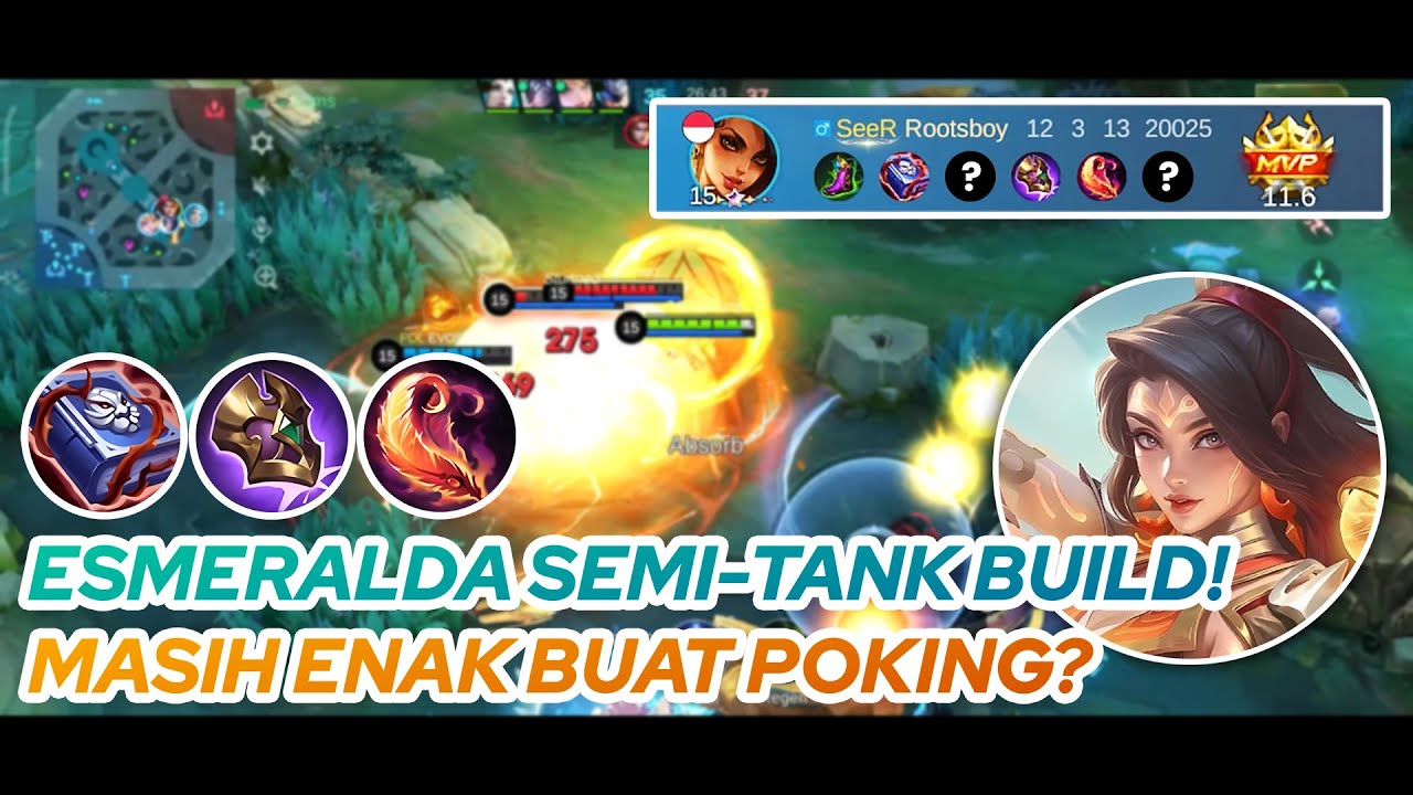 ESMERALDA GAMEPLAY | ESMERALDA SEMI-TANK BUILD! MASIH ENAK BUAT POKING? | MLBB