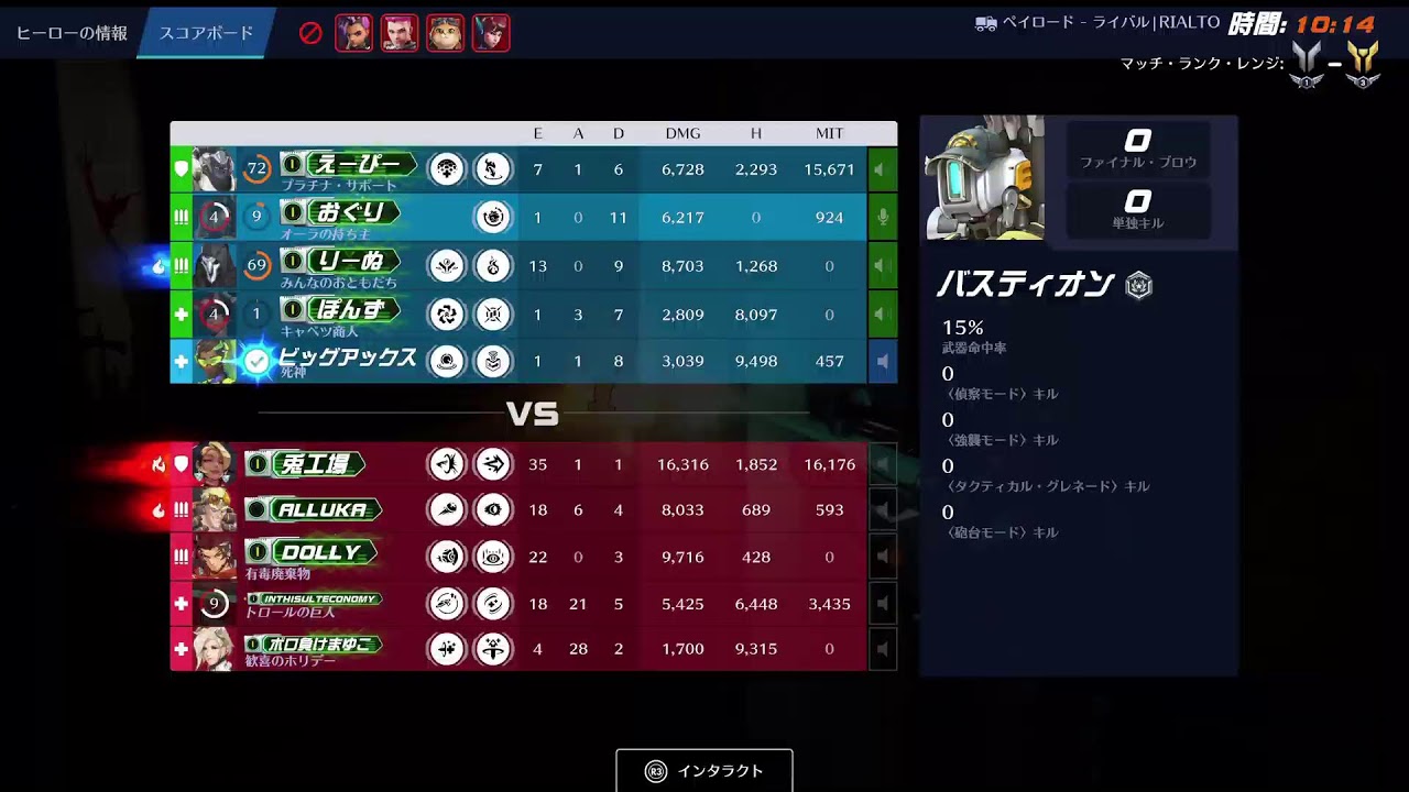 [PS5/OW2]おじさんランク🔔