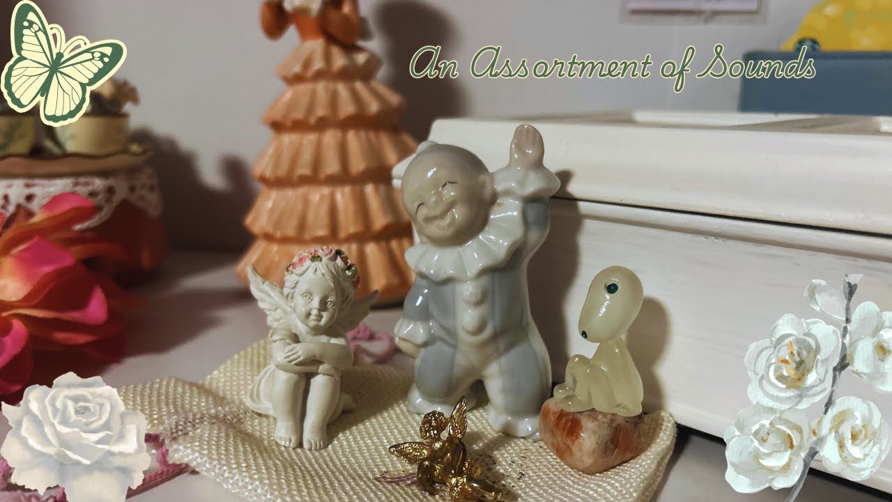 ASMR ~ Trinkets & Sculptures: An Assortment of Sounds 🌺 (Glass, Fabric sounds, Soft Whispers)