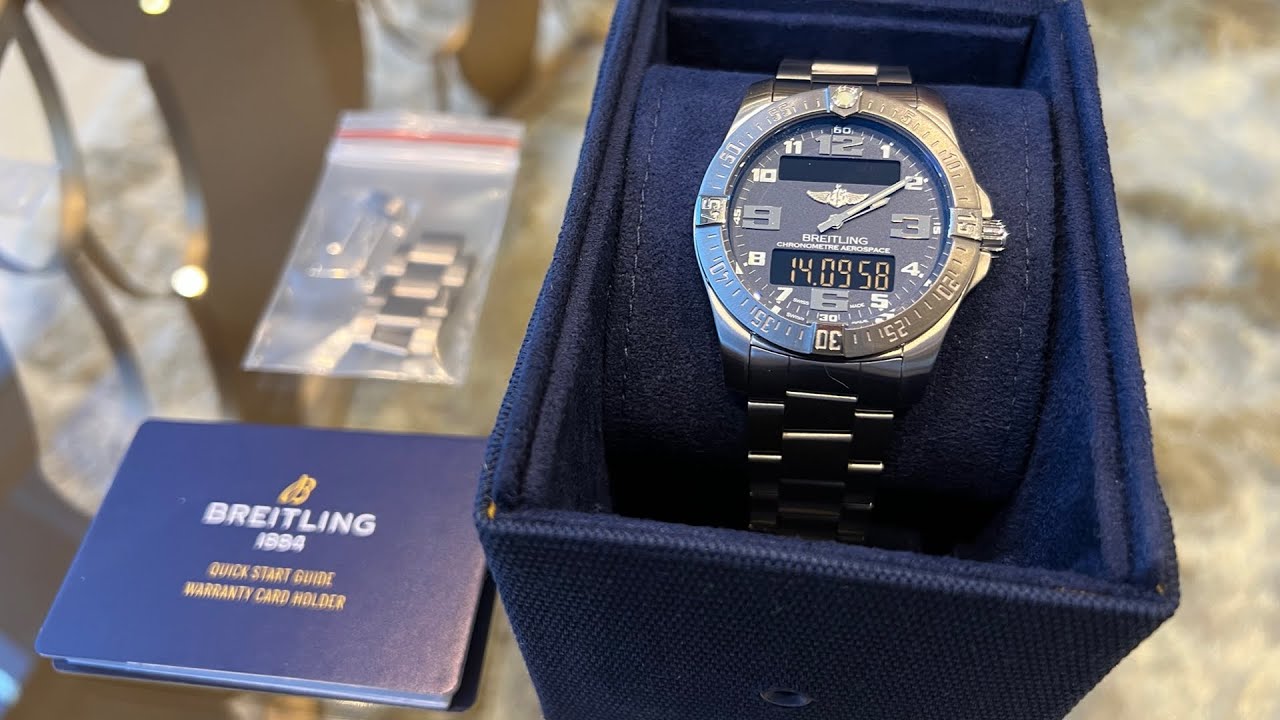 Распаковка и обзор моих новых часов Breitling Aerospace Evo с синим циферблатом и титаном E793631...