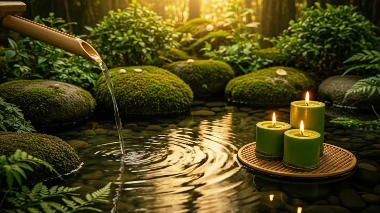 Relaxation Music Wtih Bamboo Water Sound spa Music Ep88