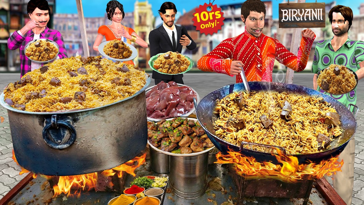 10rs Chicken Liver Biryani Sasta Chicken Biryani Street Food Hindi Kahaniya Hindi Moral Stories