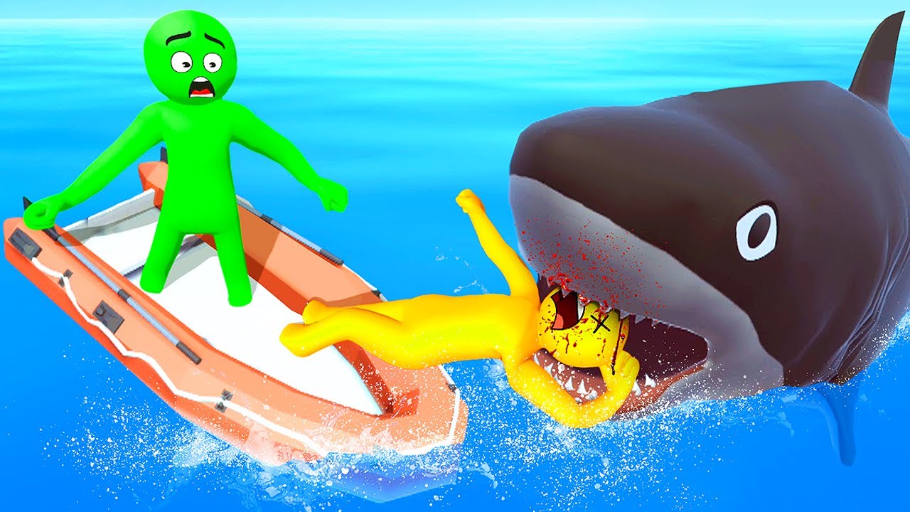 SHARK Eats Ragdolls on Sinking Raft - Havocado Gameplay