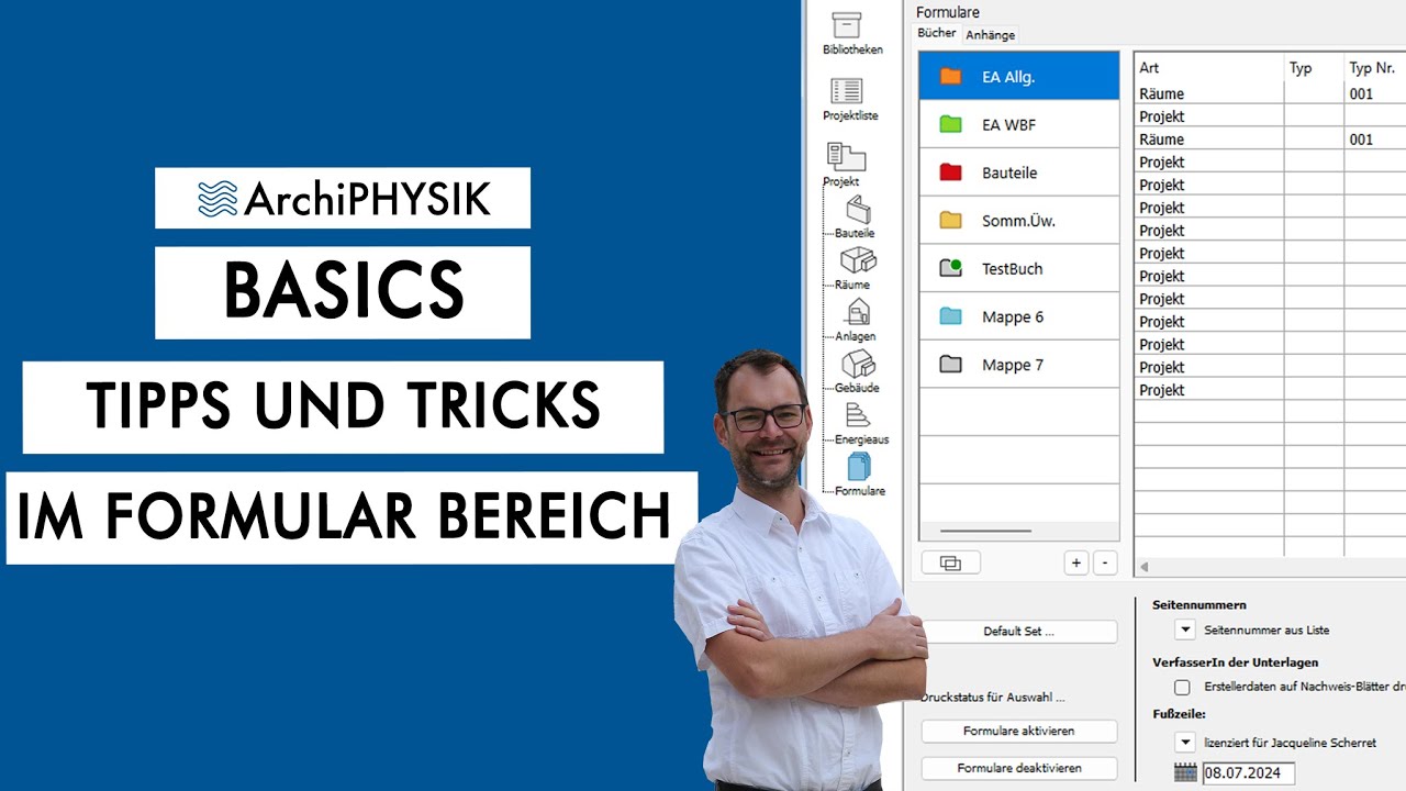 ArchiPHYSIK Basics - Tipps und Tricks im Formularbereich | ArchiPHYSIK Einsicht