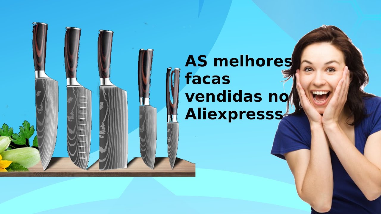 faca para churrasco e cozinha de aço damasco no Aliexpress as 3 melhores