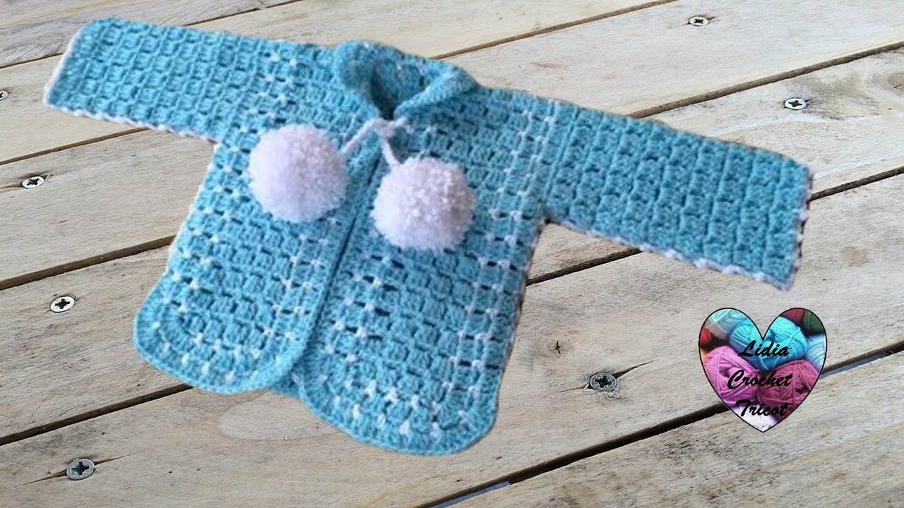 Gilet  bébé crochet 1/2