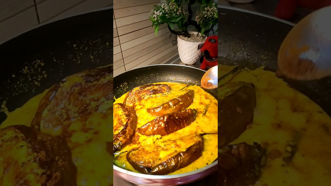 Doi Begun Recipe (Bengali Style Fried Eggplant In Curd Gravy)#short #shortsfeed #youtubeshorts