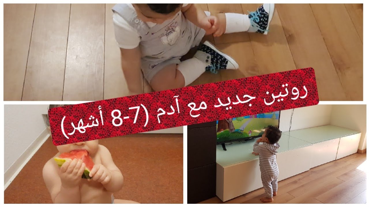 روتين جديد مع ابني آدم بعمر 7-8 أشهر👶أكل، لعب، نوم🤩روتين مثالي علميا ابتداء من عمر 6 أشهر إلى 12 شهر