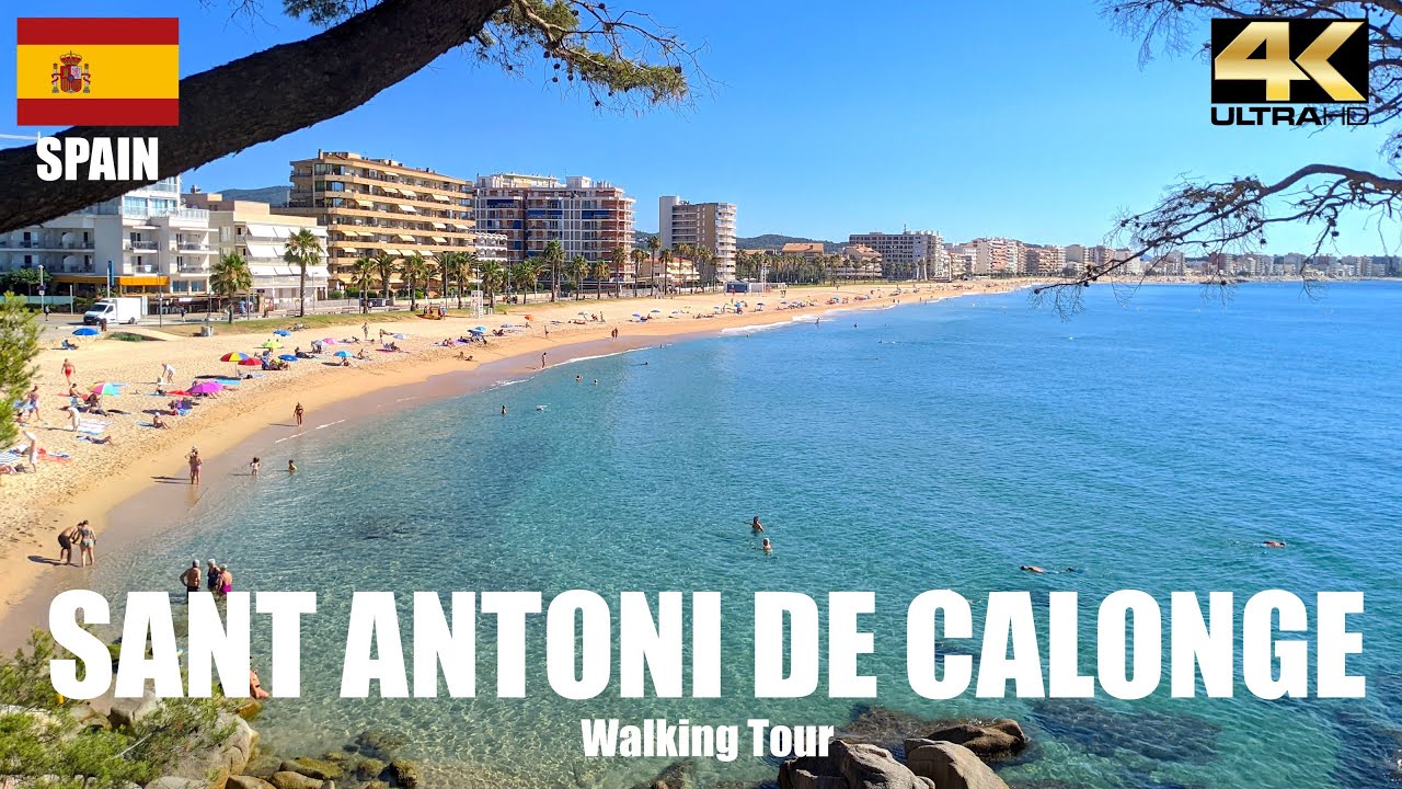 Sant Antoni de Calonge 🇪🇸 Spain Beach Promenade Walk Summer 2022 4K UHD