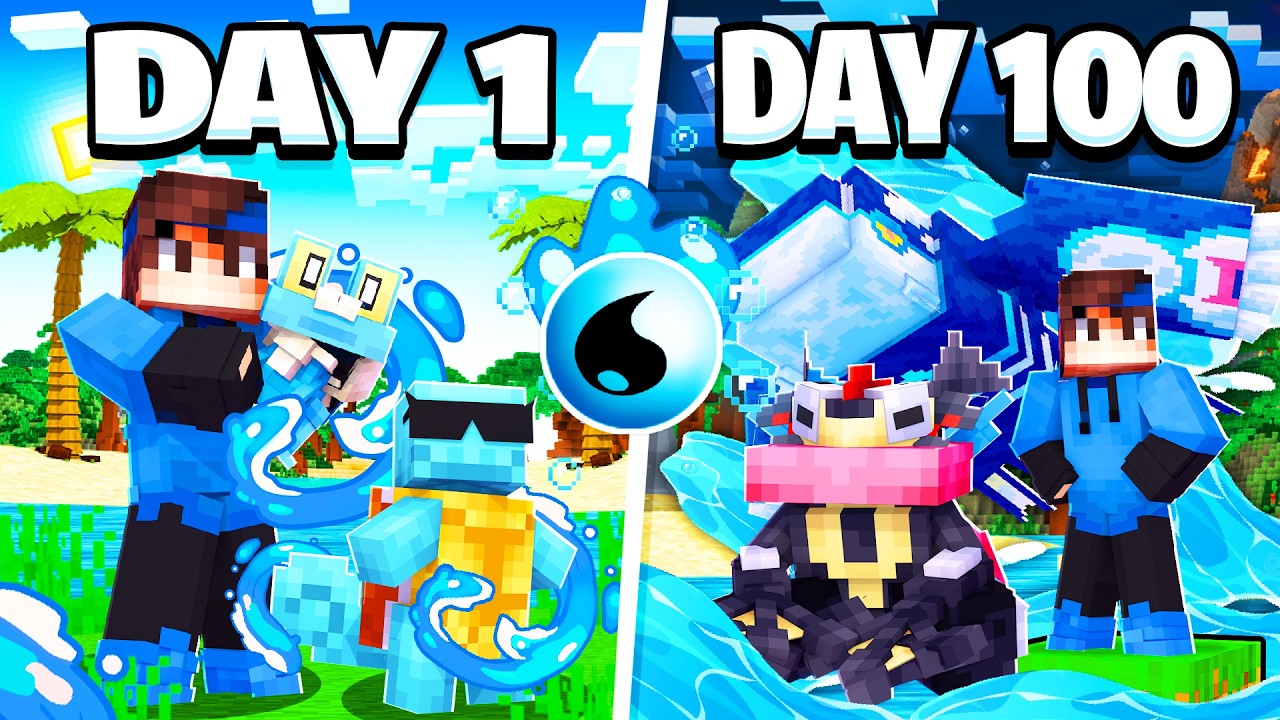 I Spent 100 DAYS in WATER ONLY COBBLEMON! (Minecraft Pokémon)
