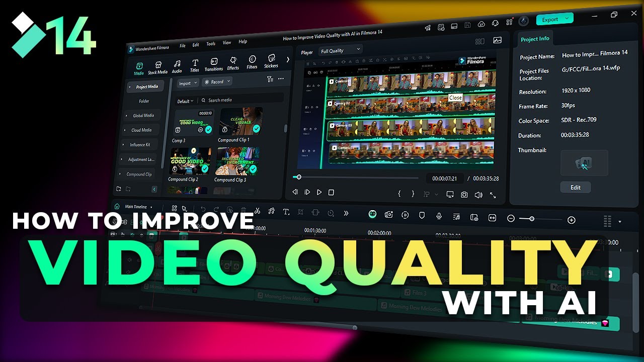 How to Improve Video Quality with #AI in Filmora 14 | AI Video Enhancer & Color Palette