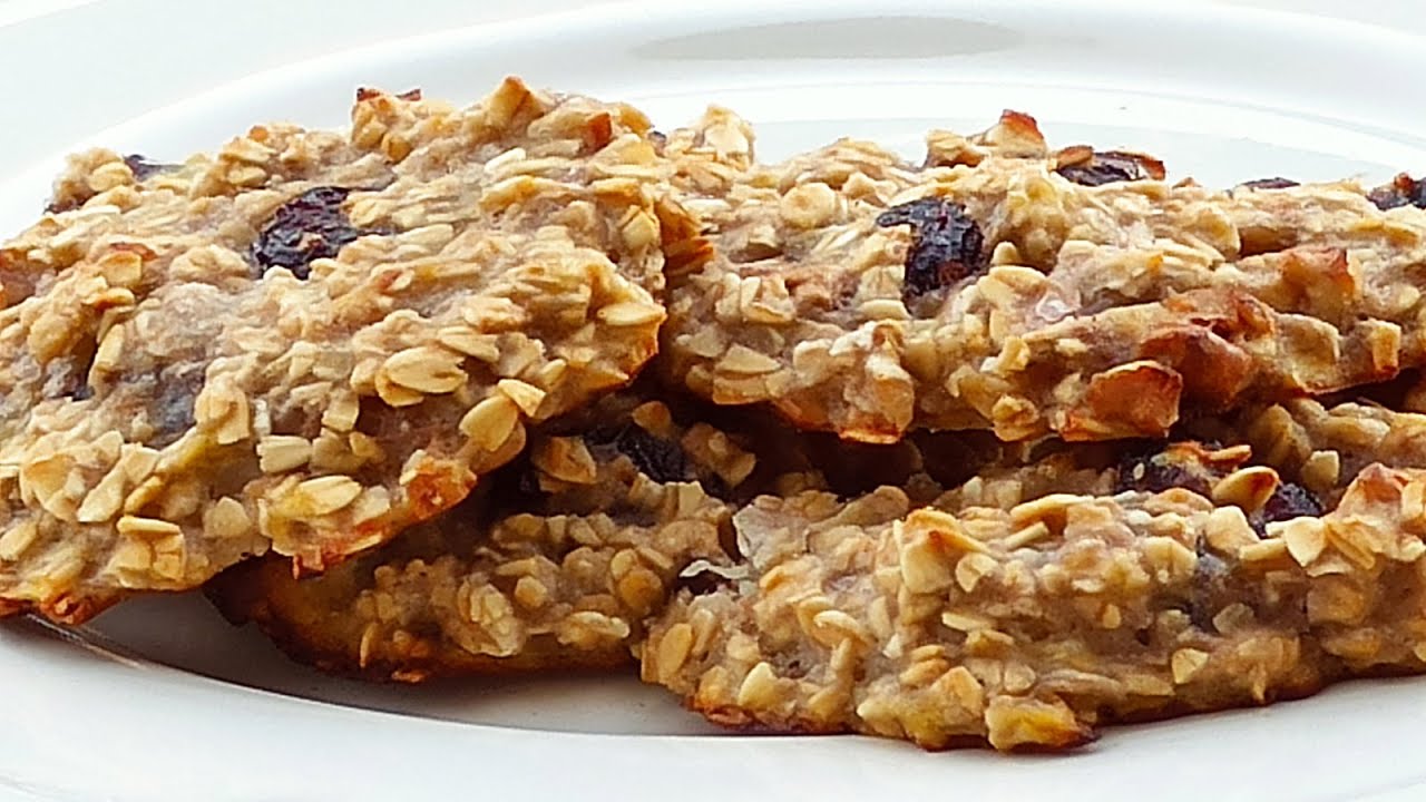 Galetes de civada i plàtan saludables. Sense gluten Sense greixos Veganes Sense lactis Sense sucre