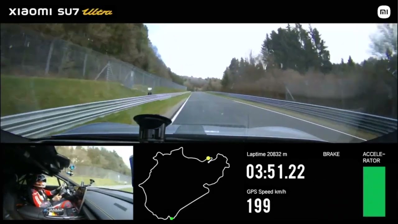 Xiaomi SU7 Ultra sets fastest Production EV lap record at N&uuml;rburgring in a new first-person POV!