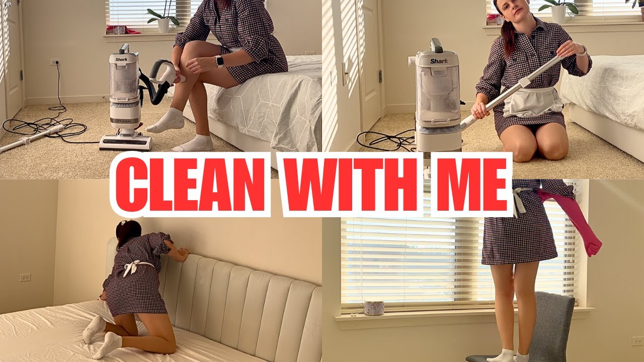 Relaxing Bedroom Cleaning ASMR | Clean With Me | Vacuuming Bed & Floor | Long Rubber Gloves