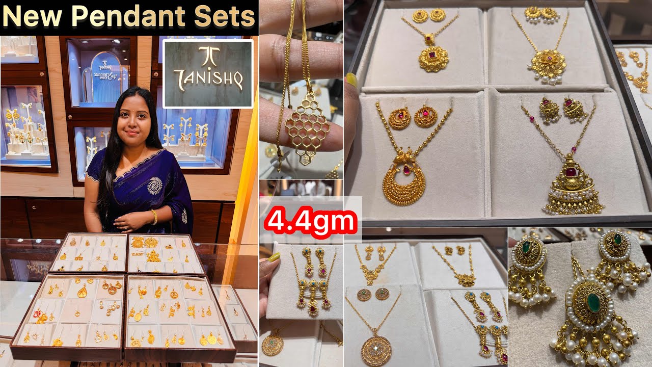 4gm😲🥰Latest New gold Pendant sets from Tanishq | Traditional & stylish Gold pendant sets ✨
