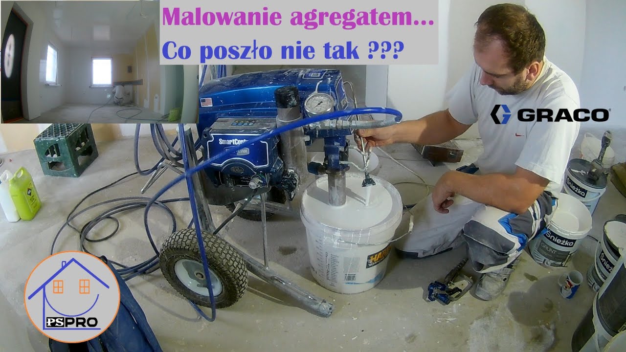 Malowanie, co poszło nie tak ? Malowanie ścian i sufitów podkładem agregatem graco, agregat malarski