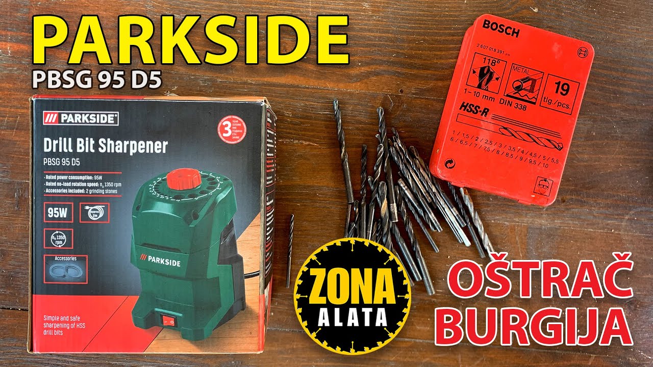 Parkside PBSG 95 D5 Ostrac burgija - Kako naostriti burgiju - Recenzija i TEST 4K