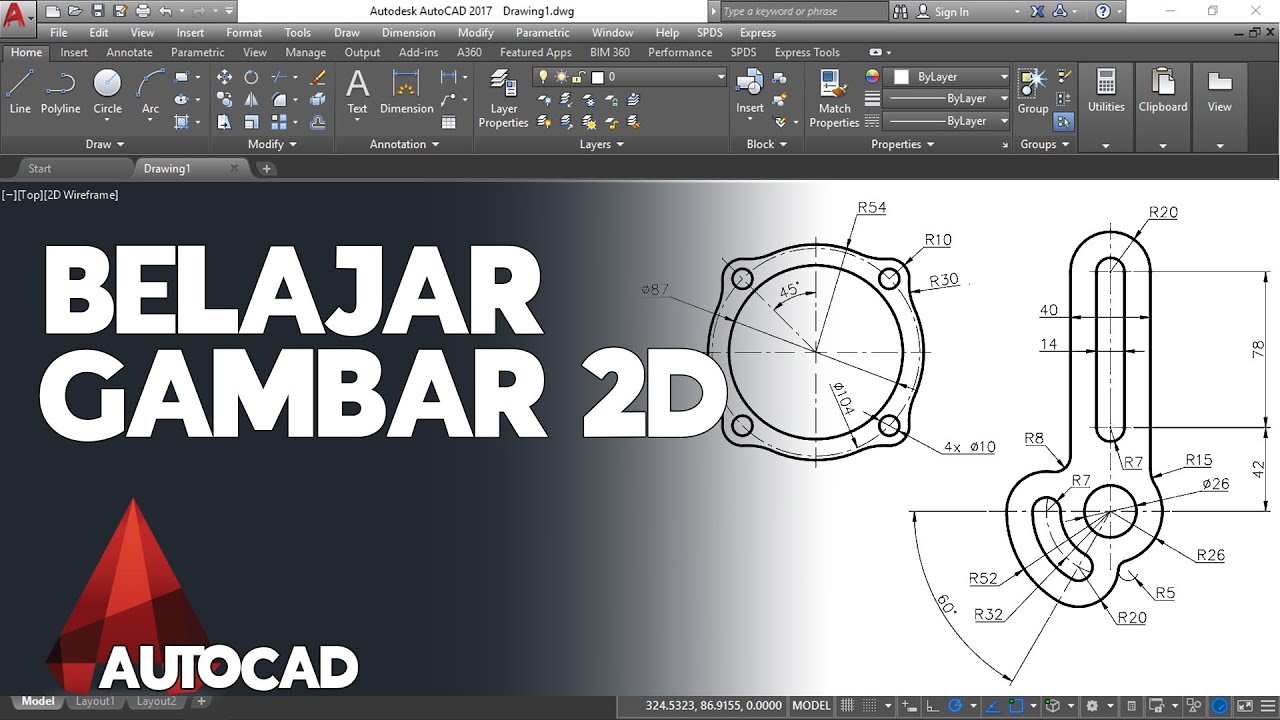 Belajar Gambar 2D  Menggunakan Aplikasi AutoCAD | #4