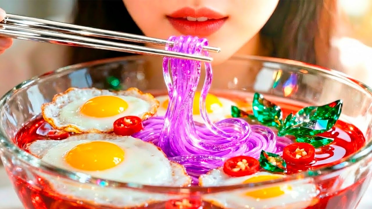 The Crystal Kitchen: Transparent Veggie Ramen Bowl (Satisfying ASMR)