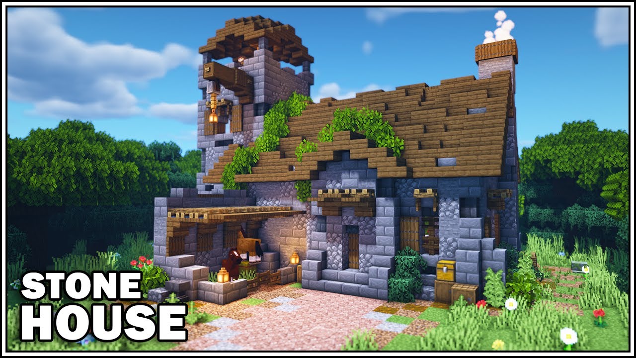 Обучающее видео по созданию каменного дома в Minecraft [Как построить]