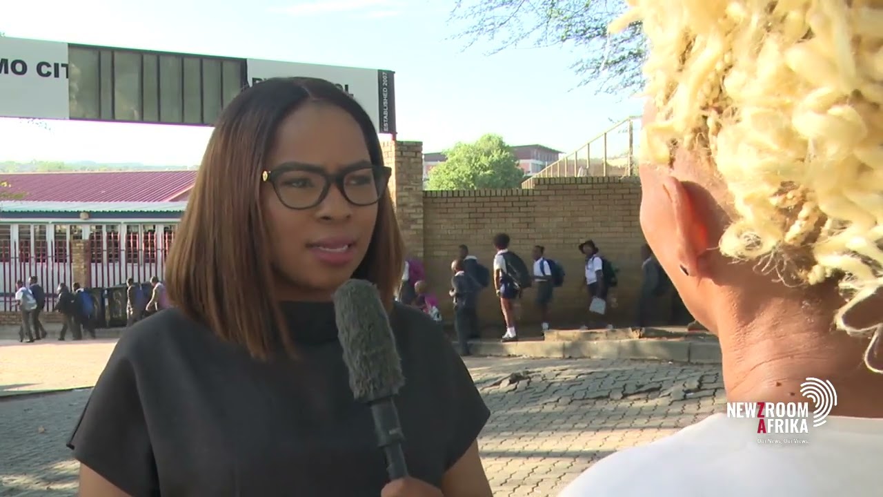 Learners bring their own chairs to Cosmo City Primary School
