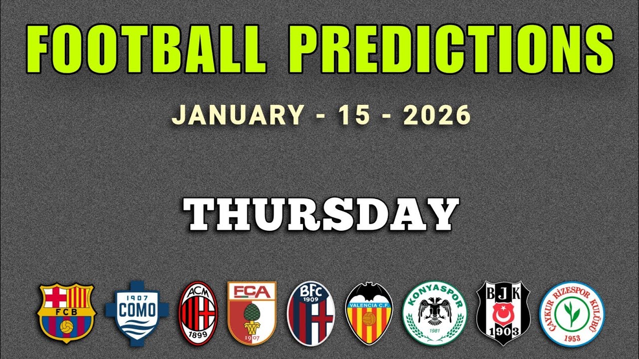 FOOTBALL PREDICTIONS TODAY 15 JANUARY 2026 | BUNDESLIGA PREDICTIONS | SERIE A | COPA DELREY | GoalIQ