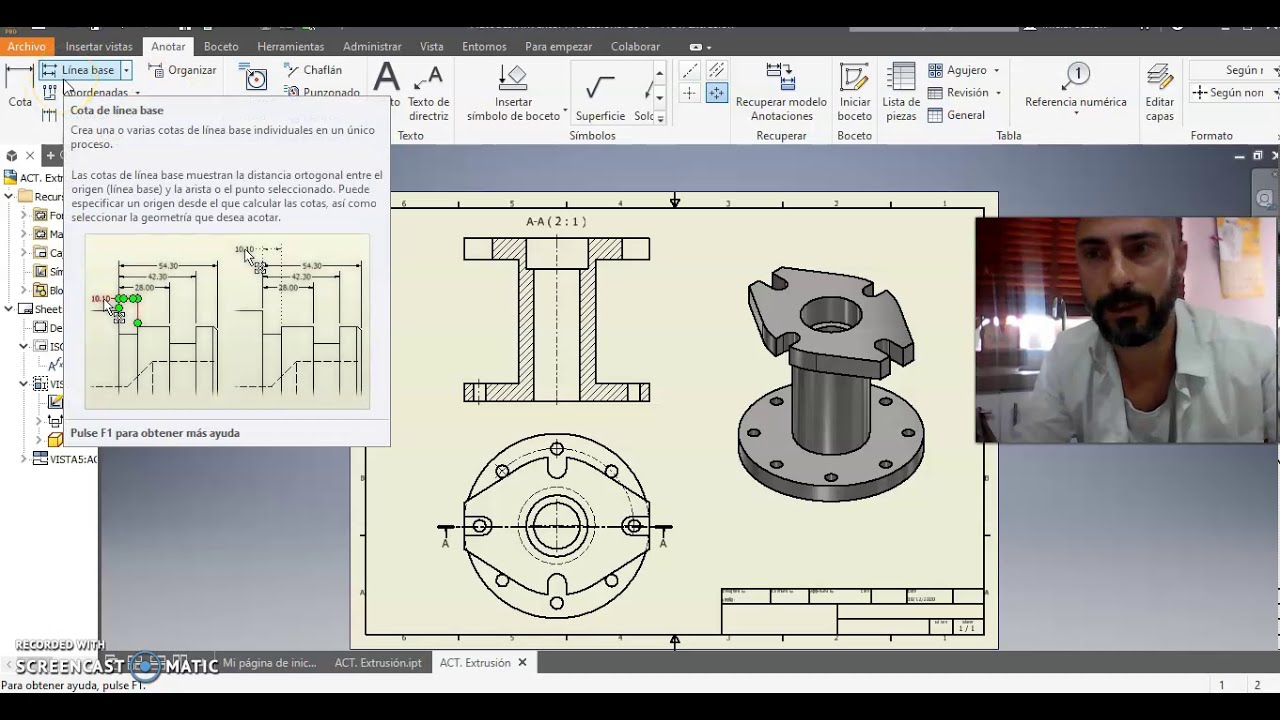 DIBUJO TÉCNICO. Inventor GENERACIÓN PLANO PIEZA