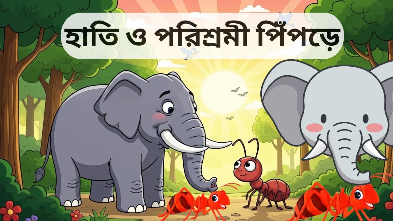 অহংকারী হাতি ও পরিশ্রমী পিঁপড়ে | ২ডি অ্যানিমেশন ant elephant 2d animation  cartoon