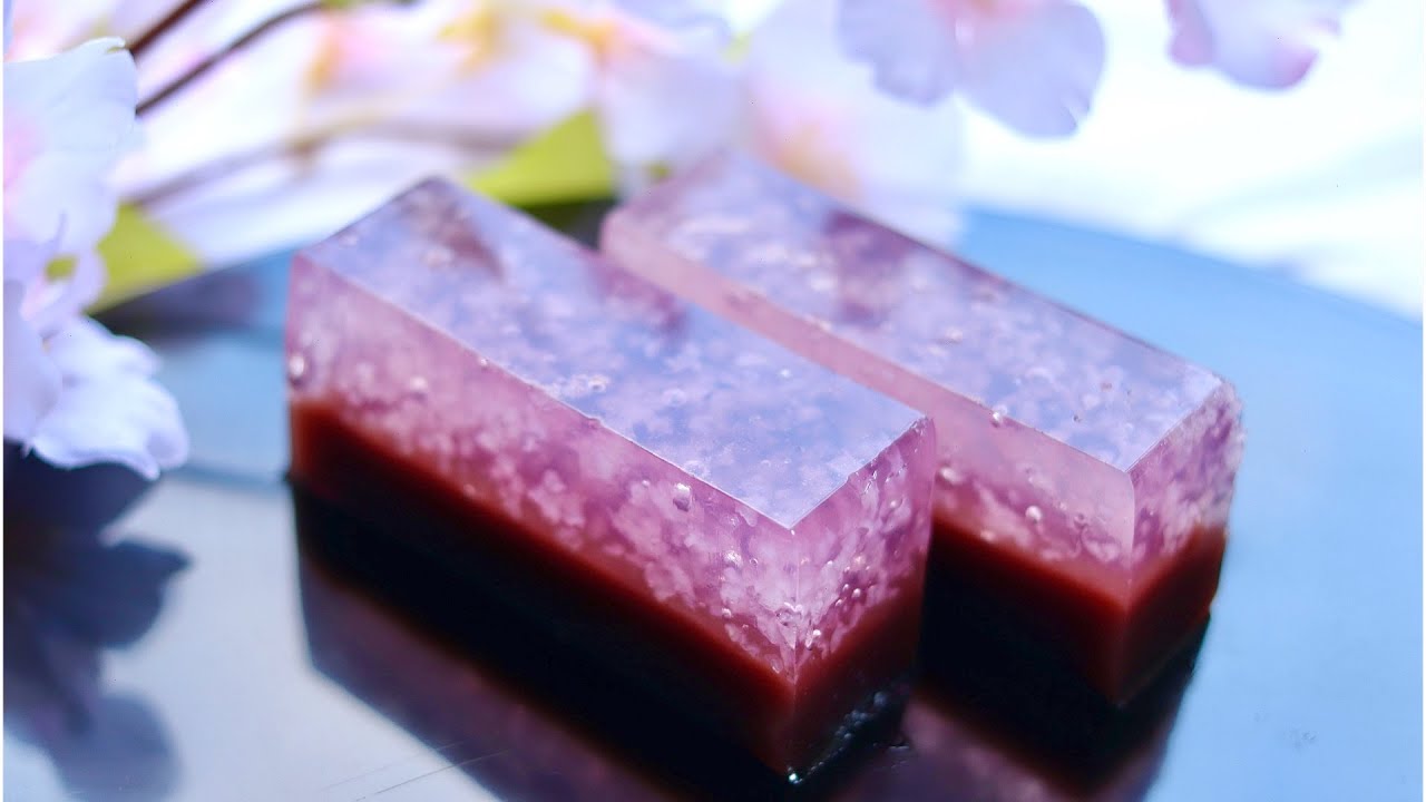 【艶々二層の究極レシピ】和菓子屋さん内緒の錦玉羊羹の作り方！『夜桜』