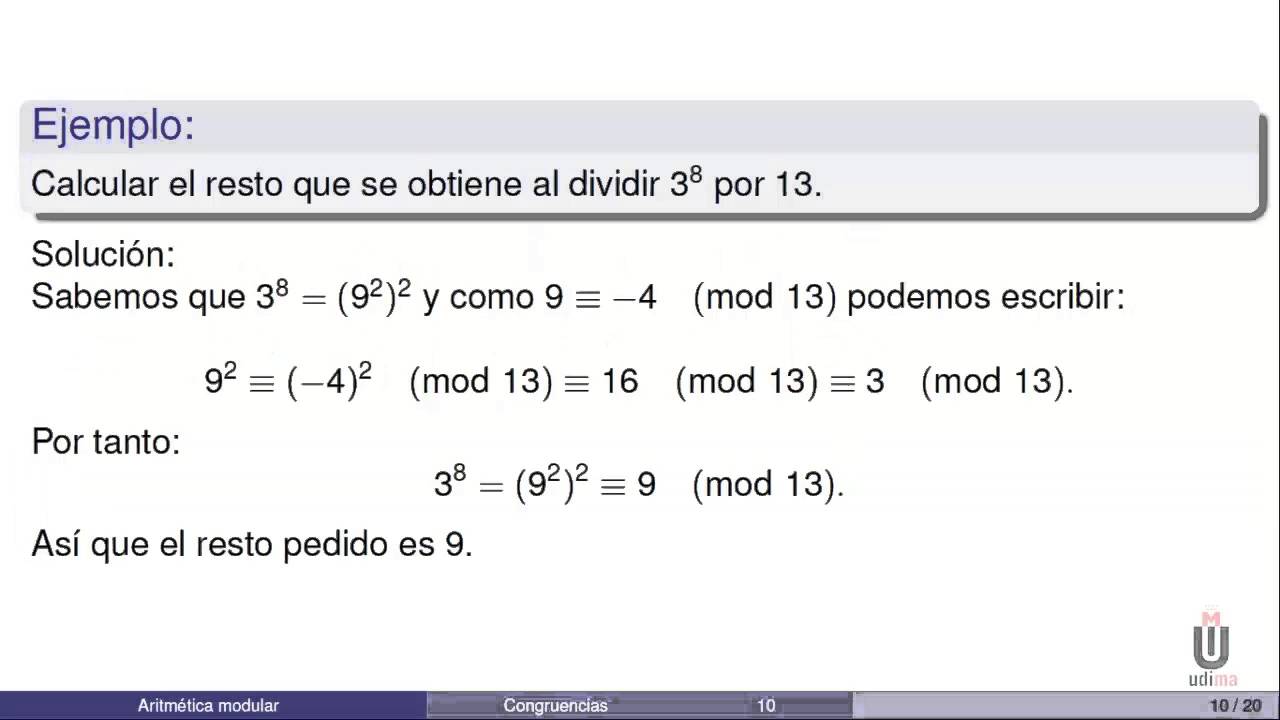 Aritmética Modular (Teoría)