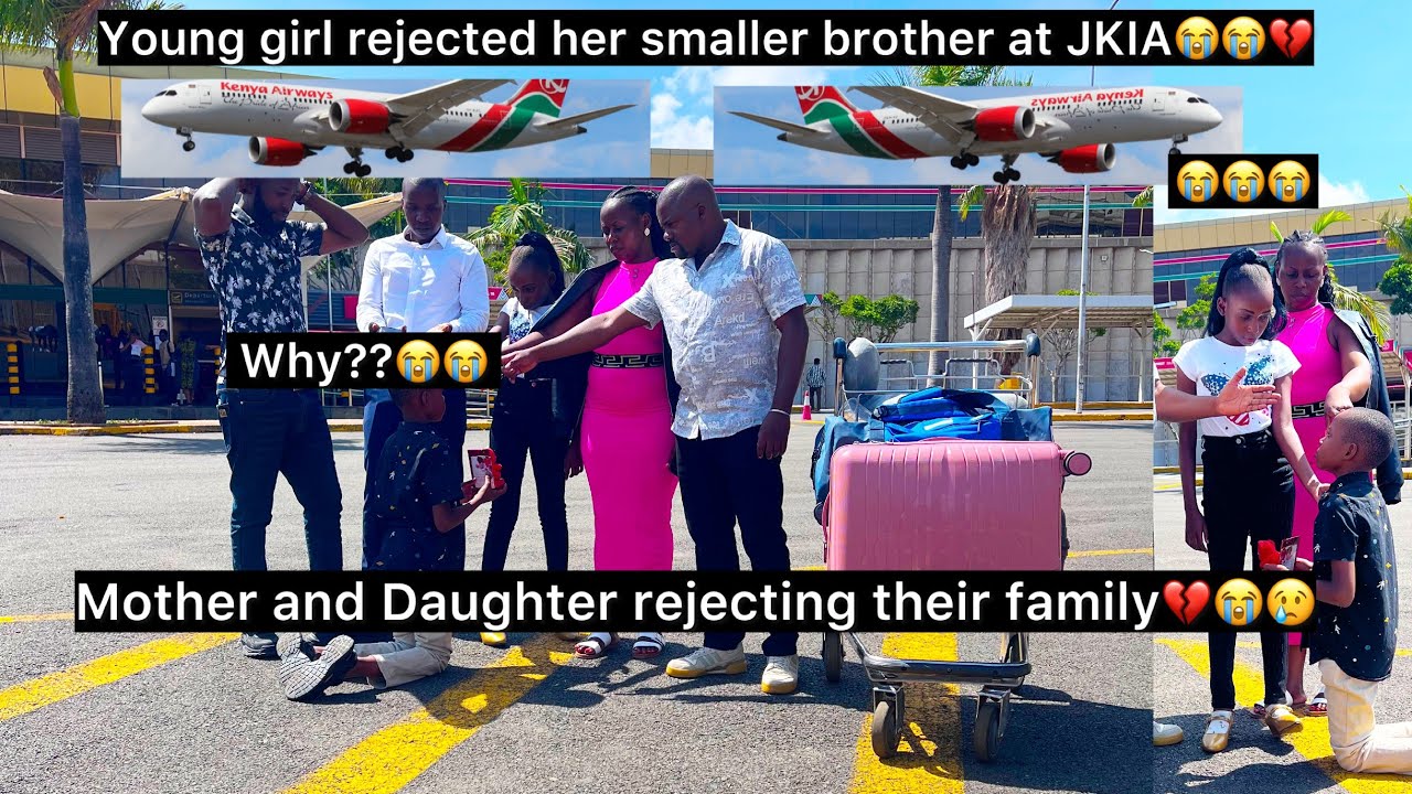 Göd😭💔Father and son rejected by their Mom and Daughter live on camera at JKIA💔 Airport kuliwaka😭😥✈️