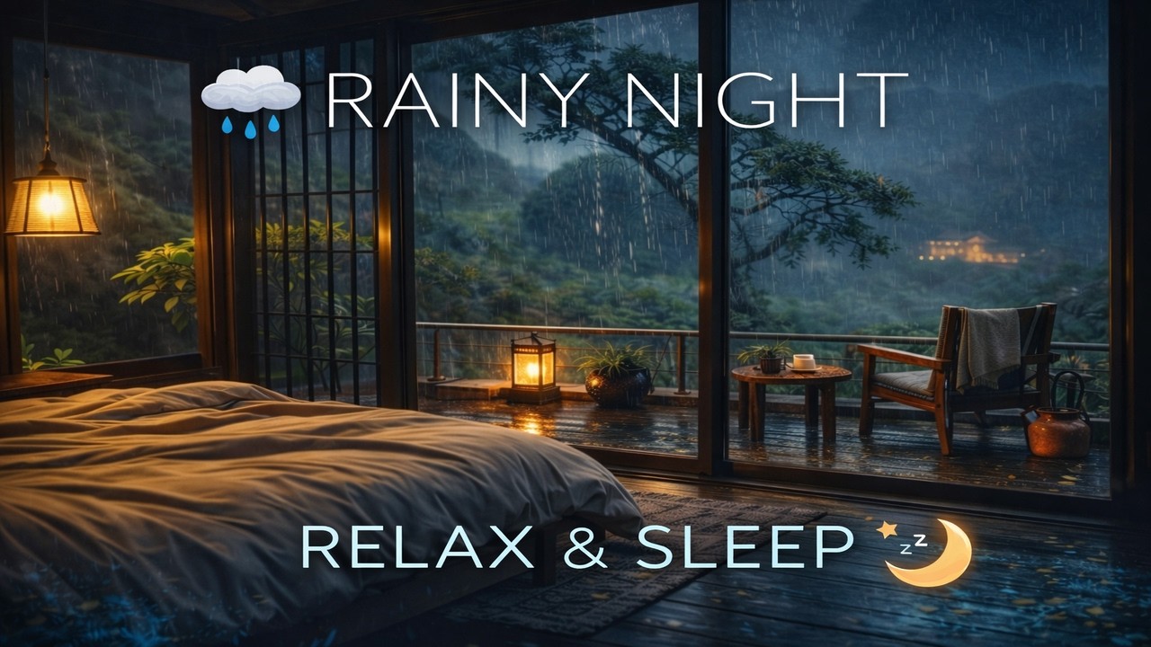 Rainy Night Bedroom 🌧️ Relaxing Rain Sounds for Deep Sleep & Calm Mind #rainypiano&zenmusic