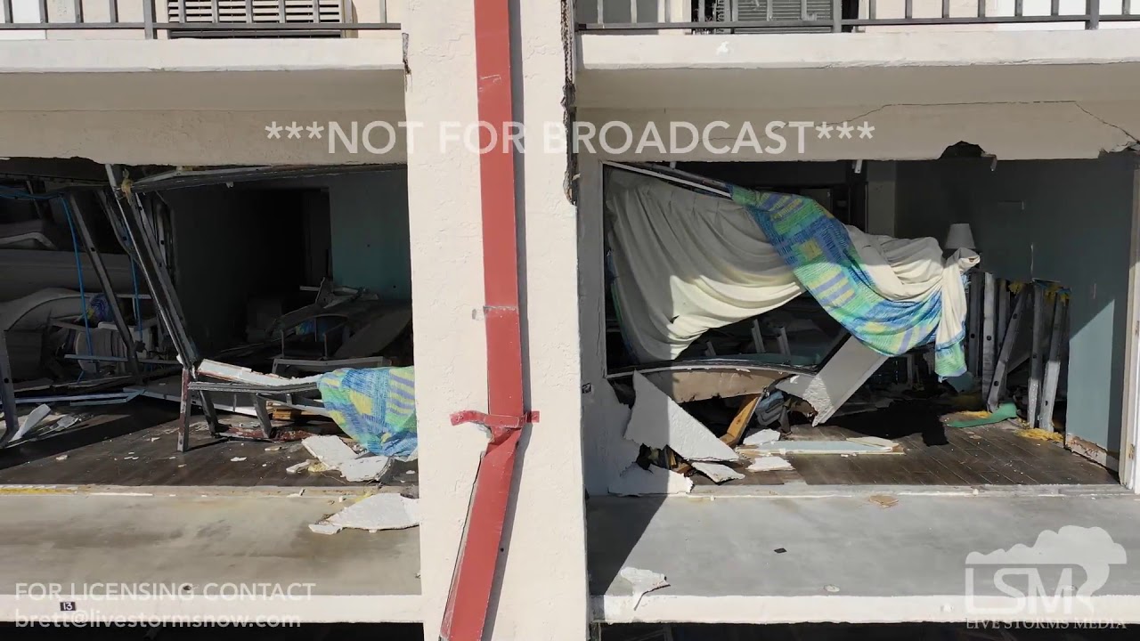 10-17-2018 Mexico Beach, Fl Governor Hotel entire 2nd floor blown out and roof ripped off