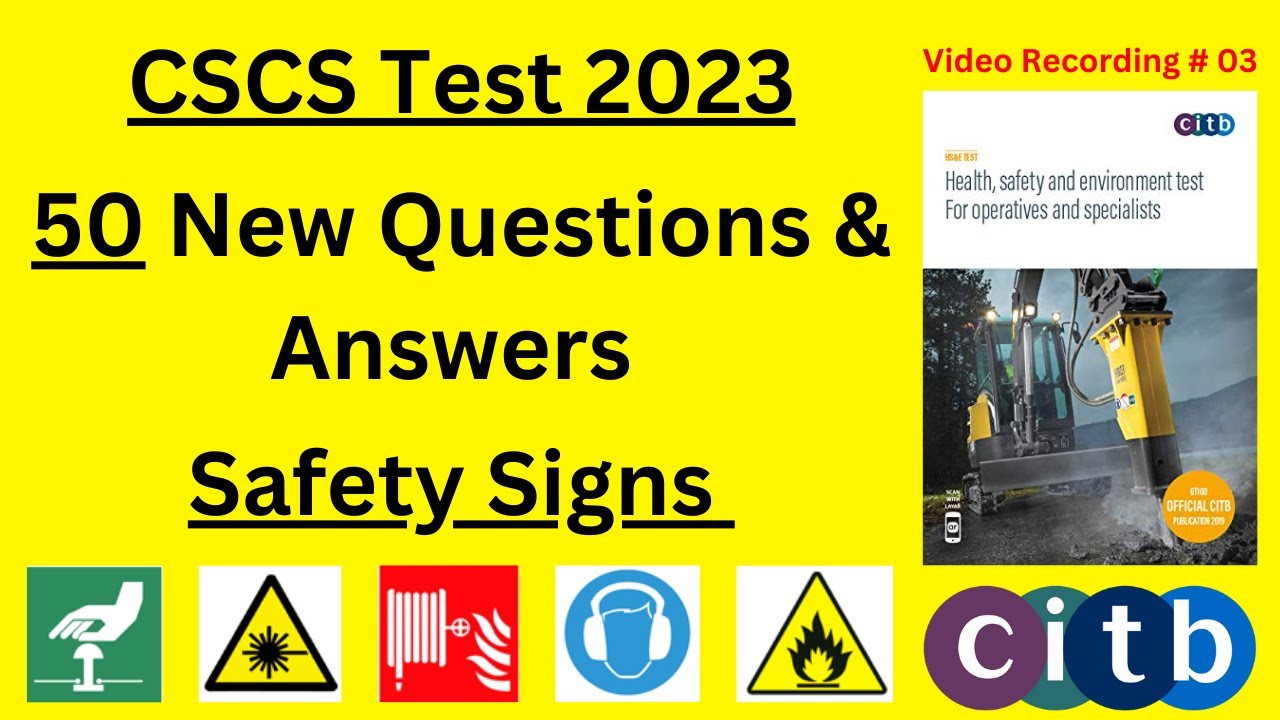 Тест CSCS 2023 — 50 новых вопросов и ответов | Знаки безопасности | Карточка CSCS UK | Тест CiTB ...