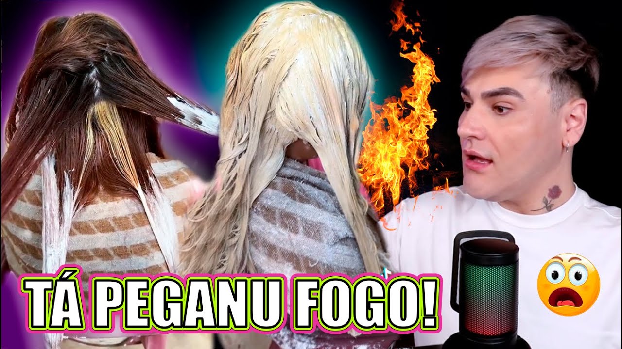 DESCOLORINDO CABELO AO AR LIVRE! DO VERMELHO AO LOIRO, LOIRO, LOIRO  😅 TÁ PEGANDO FOGO 🔥