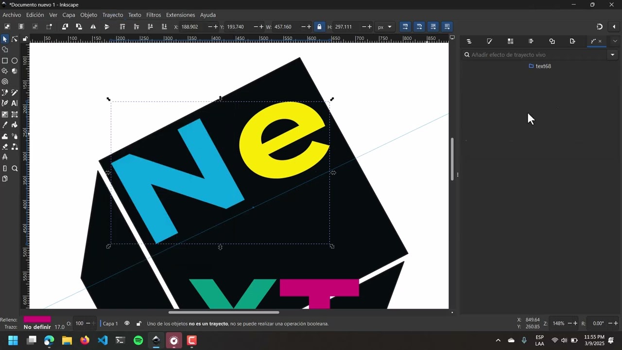 Aplicar efecto de perspectiva en Inkscape