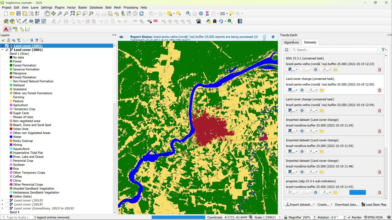 Custom land cover in Trends.Earth