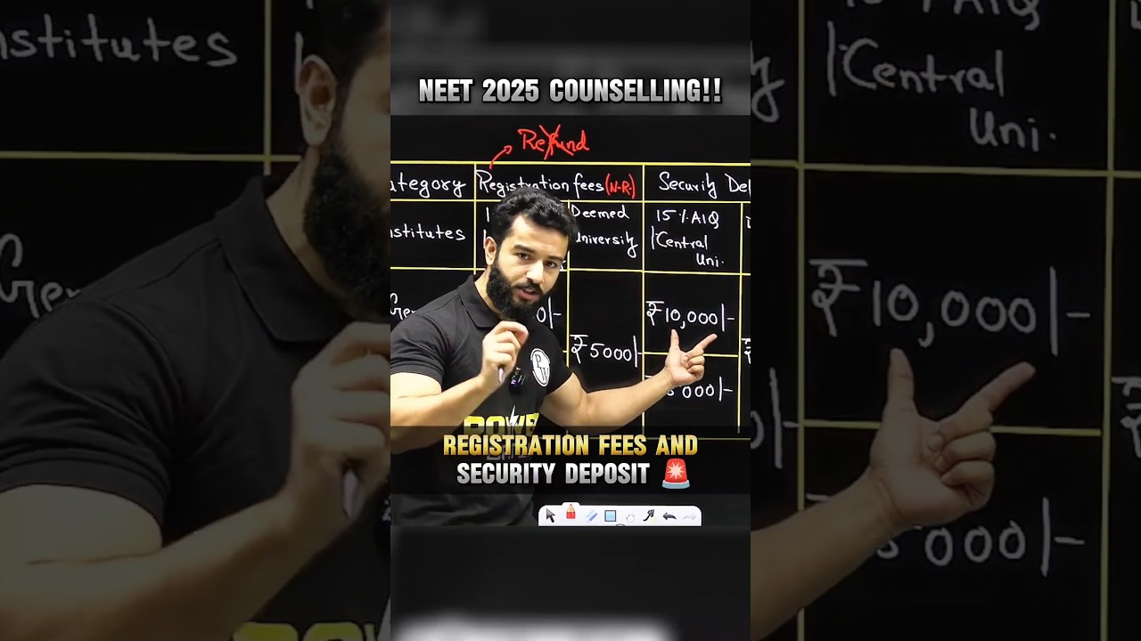 NEET 2025 Counselling Registration Fees and Security Deposit 🚨 #neet #neet2025 #neetcounselling