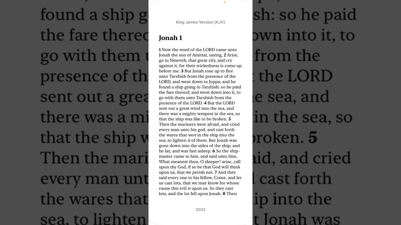 Bible Reading | Jonah 1 (KJV) | The Prophet Who Ran from God