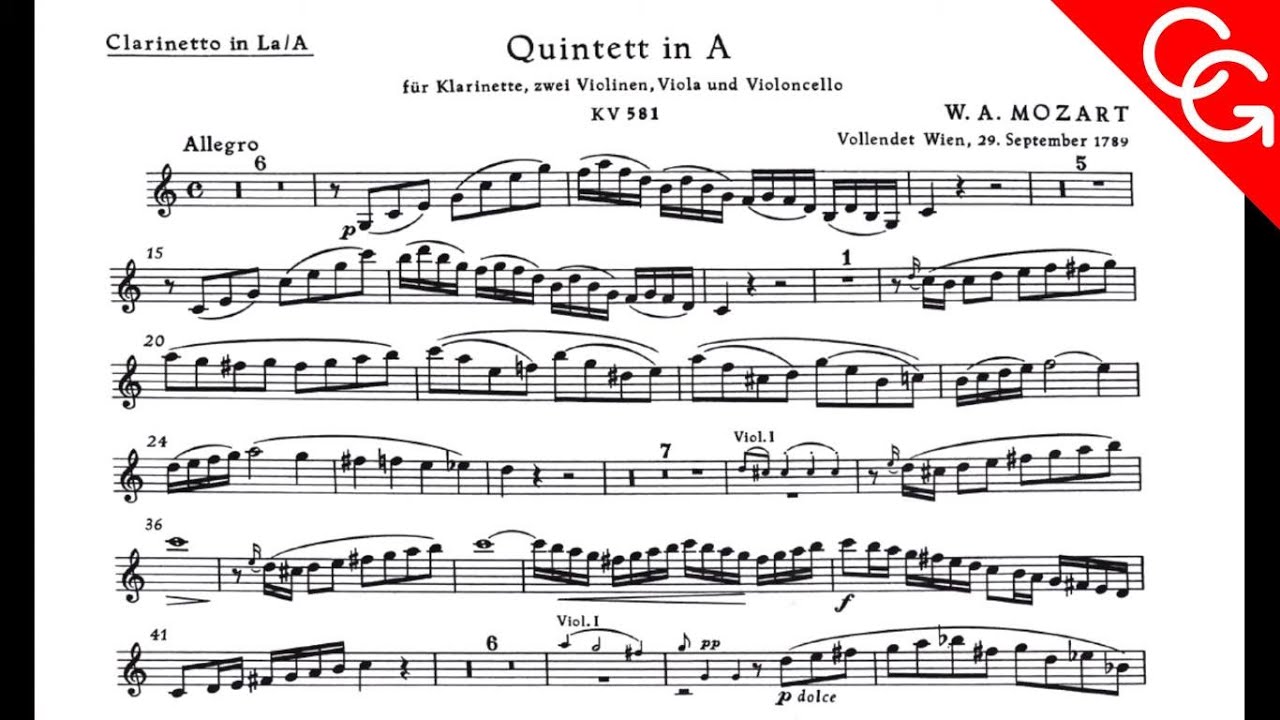 MOZART Quintett KV 581 (Allegro) Corrado Giuffredi, clarinet