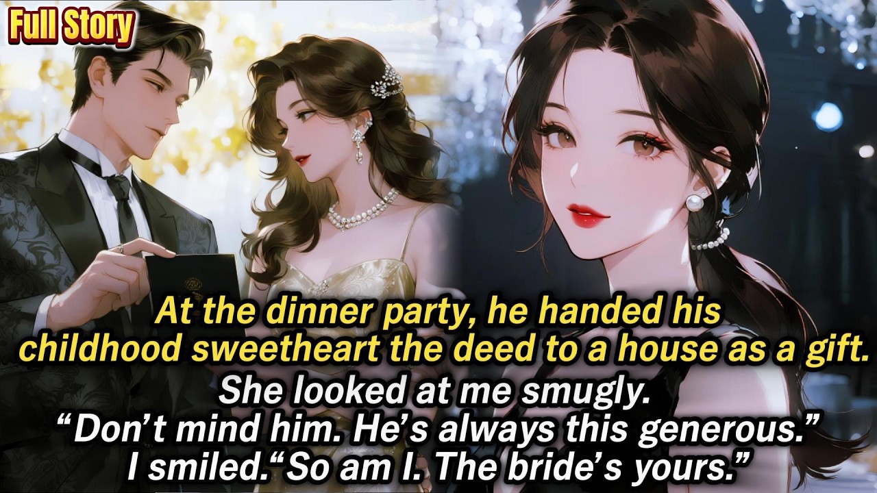 At the dinner party, he handed his childhood sweetheart the deed to a house as a gift.She looked at…