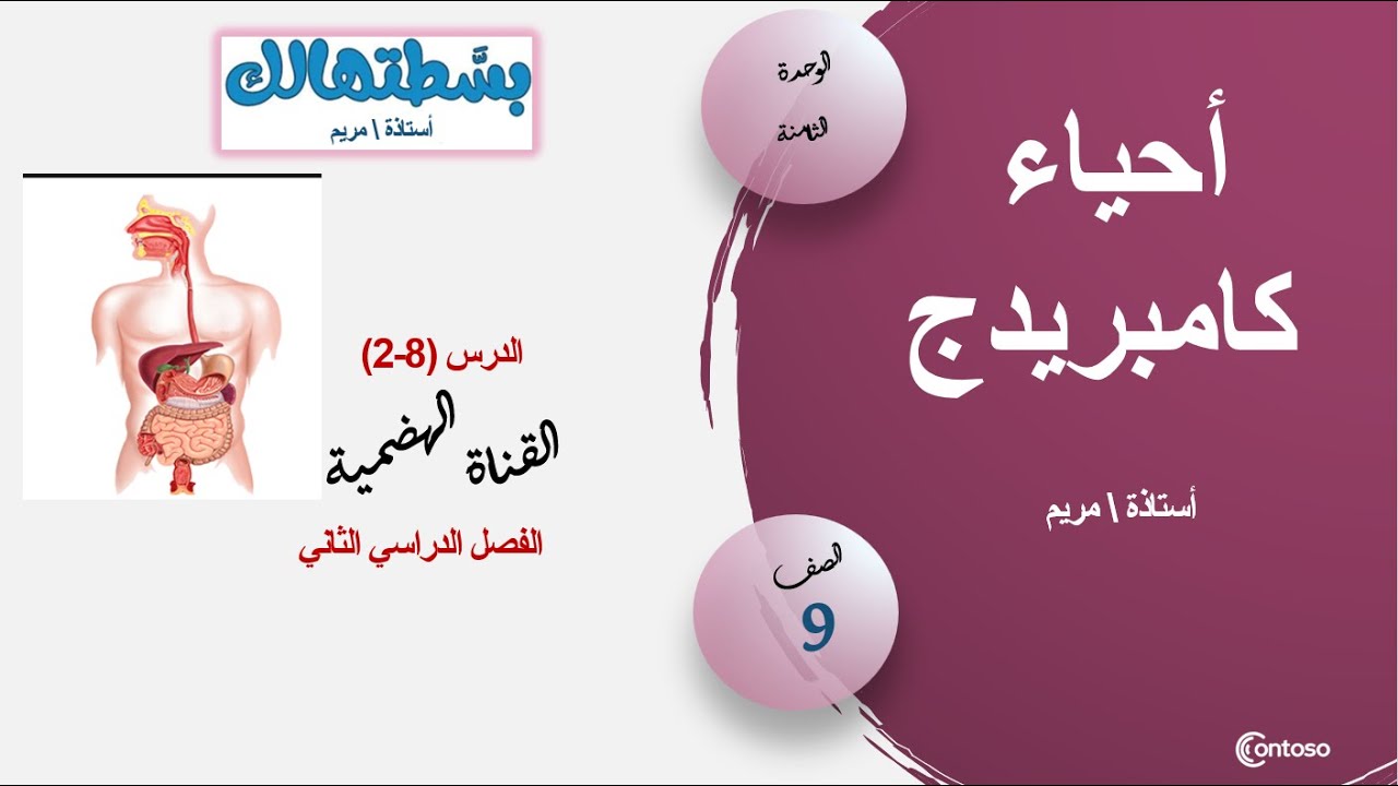 ( 2-8) - القناة الهضمية - تاسع أحياء كامبريدج-ف2